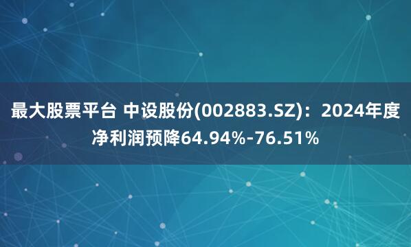 最大股票平台 中设股份(002883.SZ)：2024年度净利润预降64.94%-76.51%